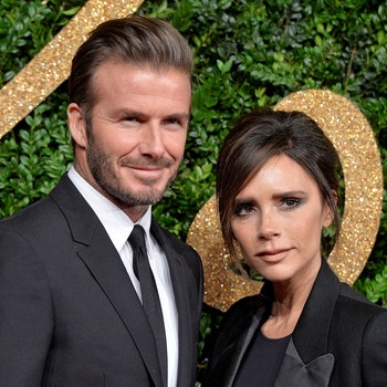 LONDON ENGLAND  NOVEMBER 23  David Beckham and Victoria Beckham attend the British Fashion Awards 2015 at London...