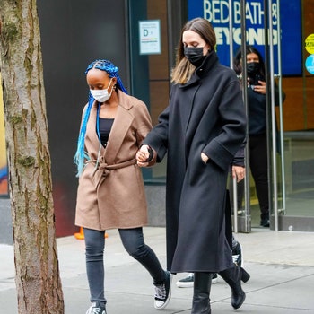 01172022 EXCLUSIVE Angelina Jolie takes Zahara and Pax Thien shopping in SoHo New York City. The 46 year old actress...