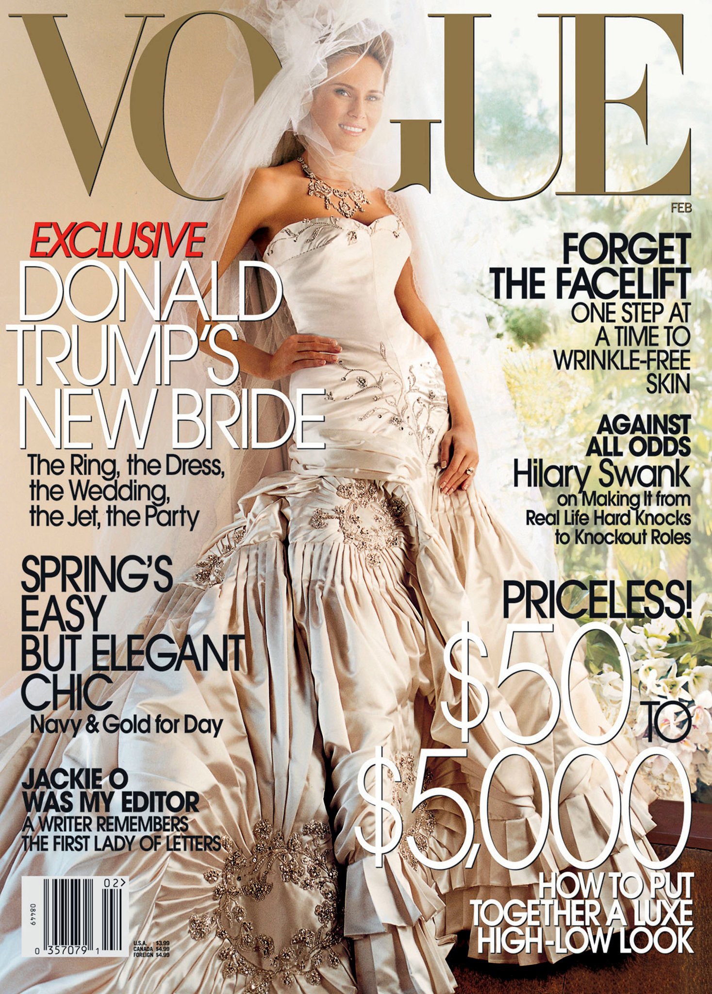 Мелания Трамп на обложке американского Vogue 2005 год