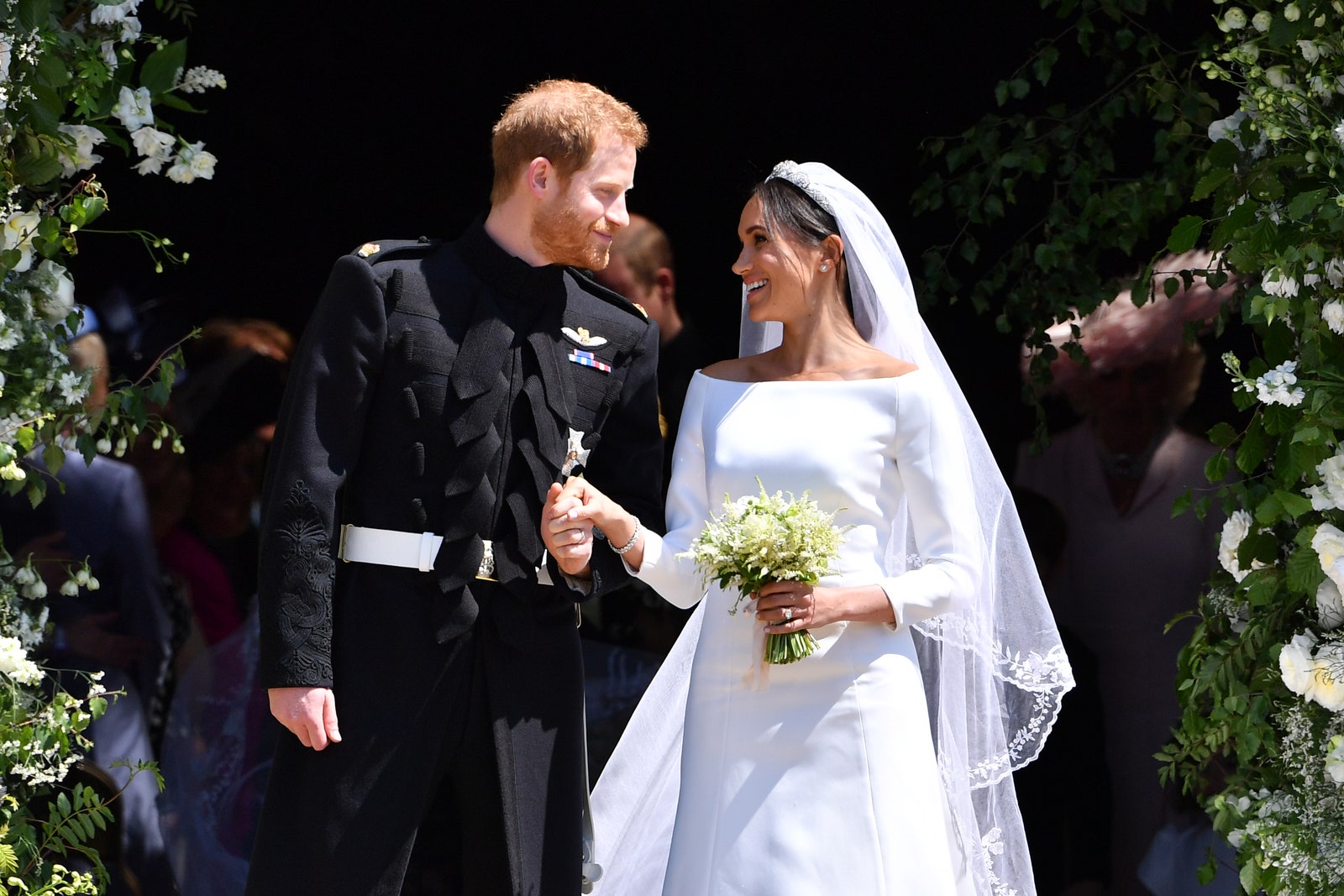 Принц Гарри герцог Сассекский с Меган Маркл герцогиней Сассекской в день их свадьбы 19 мая 2018.nbsp